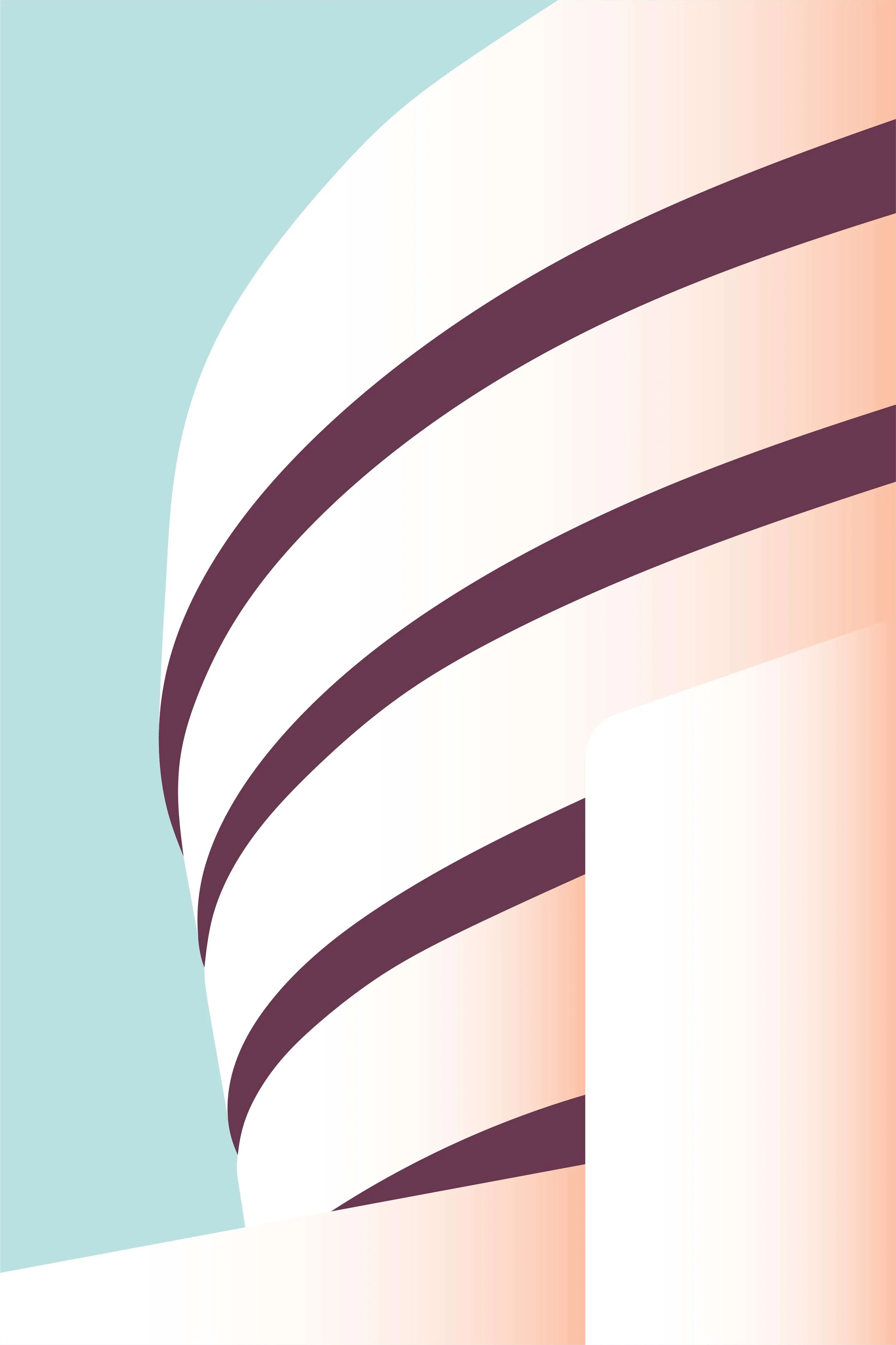 Illustrazione d'architettura organica del Solomon R. Guggenheim Museum di Frank Lloyd Wright in edizione limitata.