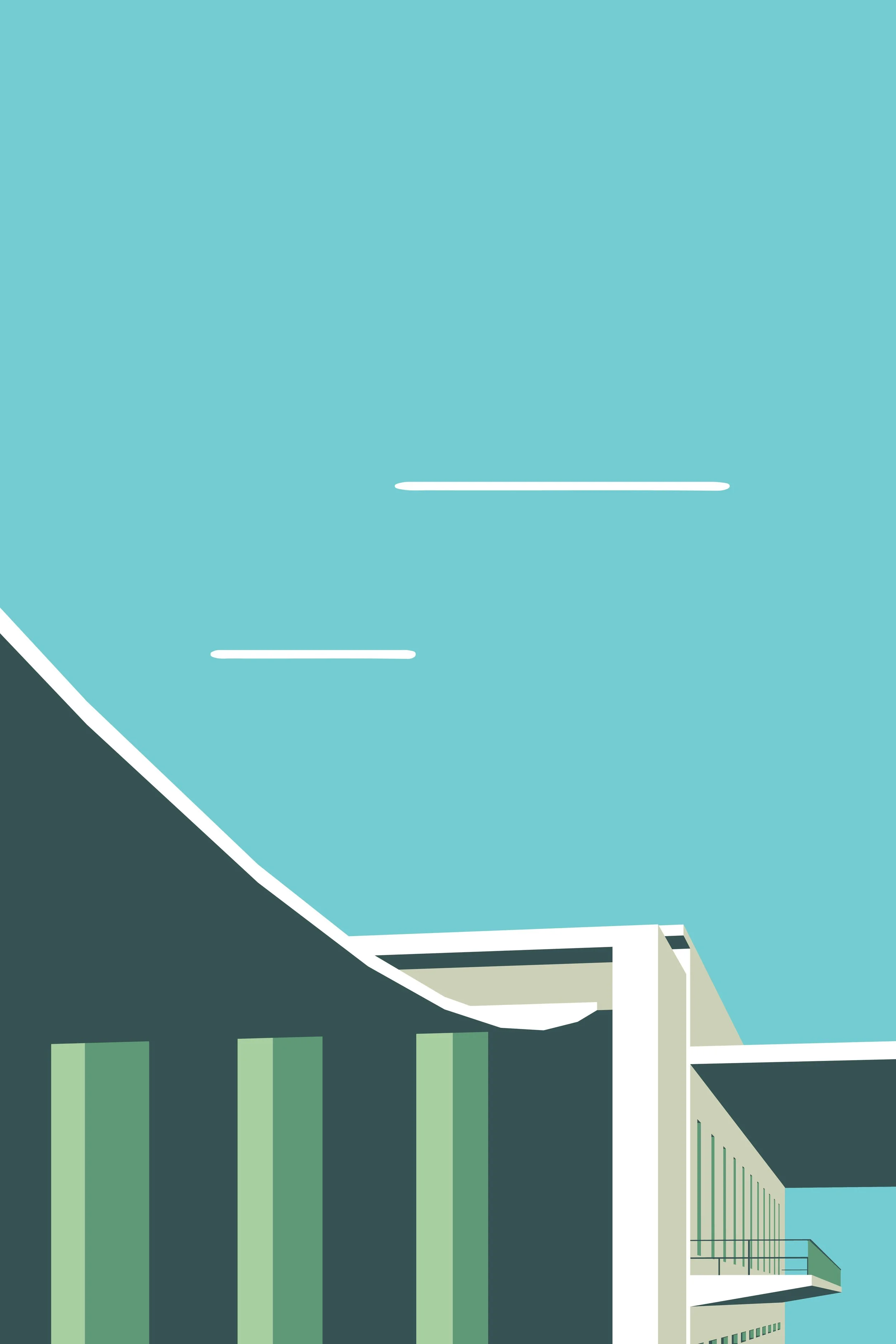 Illustrazione della copertura sospesa del Padiglione del Portogallo a Lisbona di Alvaro Siza (Copia)