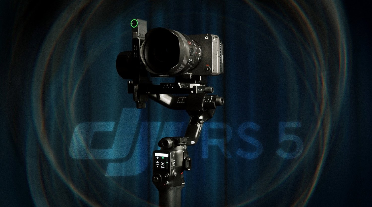 DJI RS 5 creator video cover, illustrating camera equipment in filmmaking