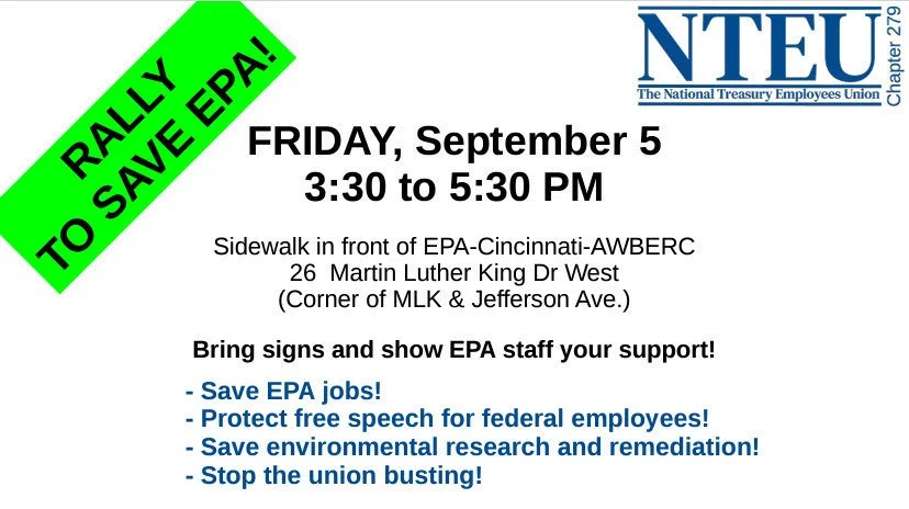 🚨 TOMORROW 🚨
Join us as we stand in solidarity with local EPA staff who are currently facing repression in the workplace.
#LaborUnion #Organizing #WorkingClass #Revolution #Marxism #Communism #Socialism #EPA #Cincinnati #ClimateChange #FreeSpeech #