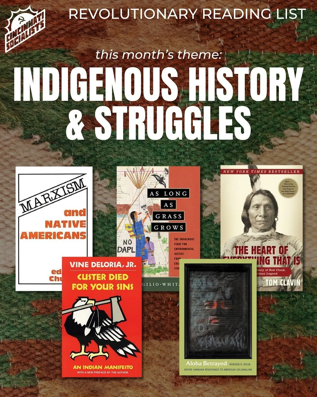 As we observe the Indigenous Day of Mourning this month, we want to share a list of very important books on Indigenous history and struggles. Fuck colonization. Learn the real history of the US told from the perspective of the colonized, the brutaliz