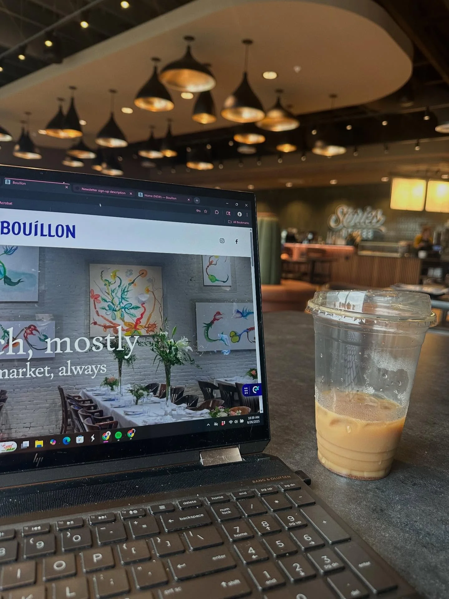 Spending my Tuesday morning at @storiescoffeecompany ☕️

👀 peeeeeeek a project I&rsquo;m very excited to share soon @bouillonomaha 

#restaurantwebsite #squarespacedesigner #squarespaceexpert #squarespacewebsites #omahawebsitedesigner #coffeeshopoma