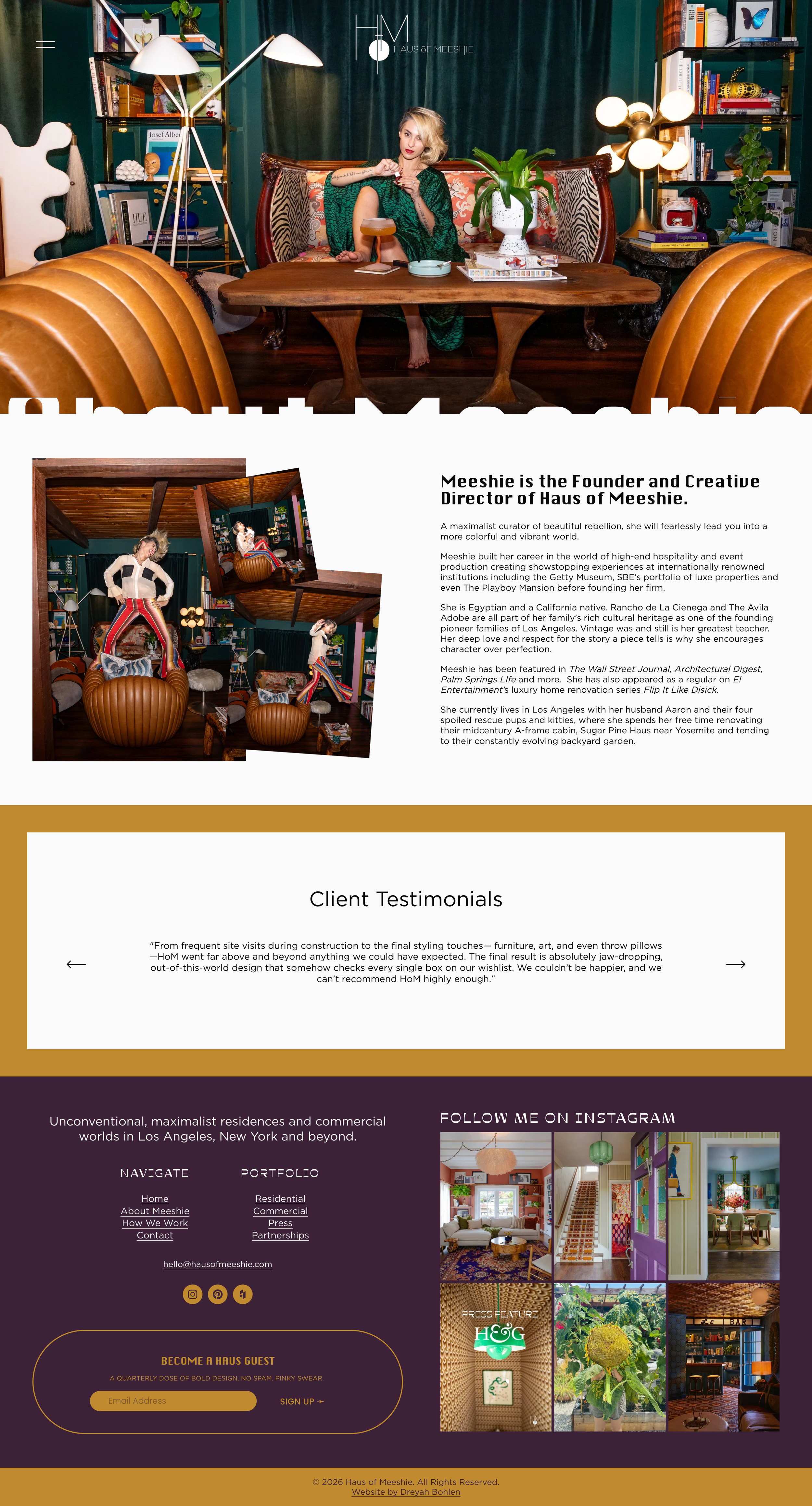 Haus of Meeshie Interior design website design by dreyah bohlen