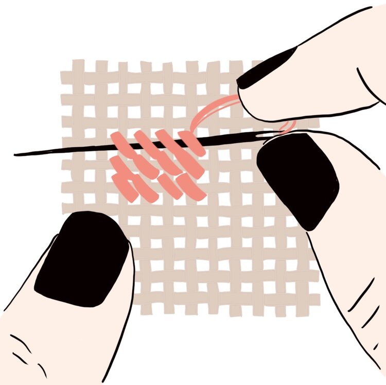 How to end a needlepoint thread