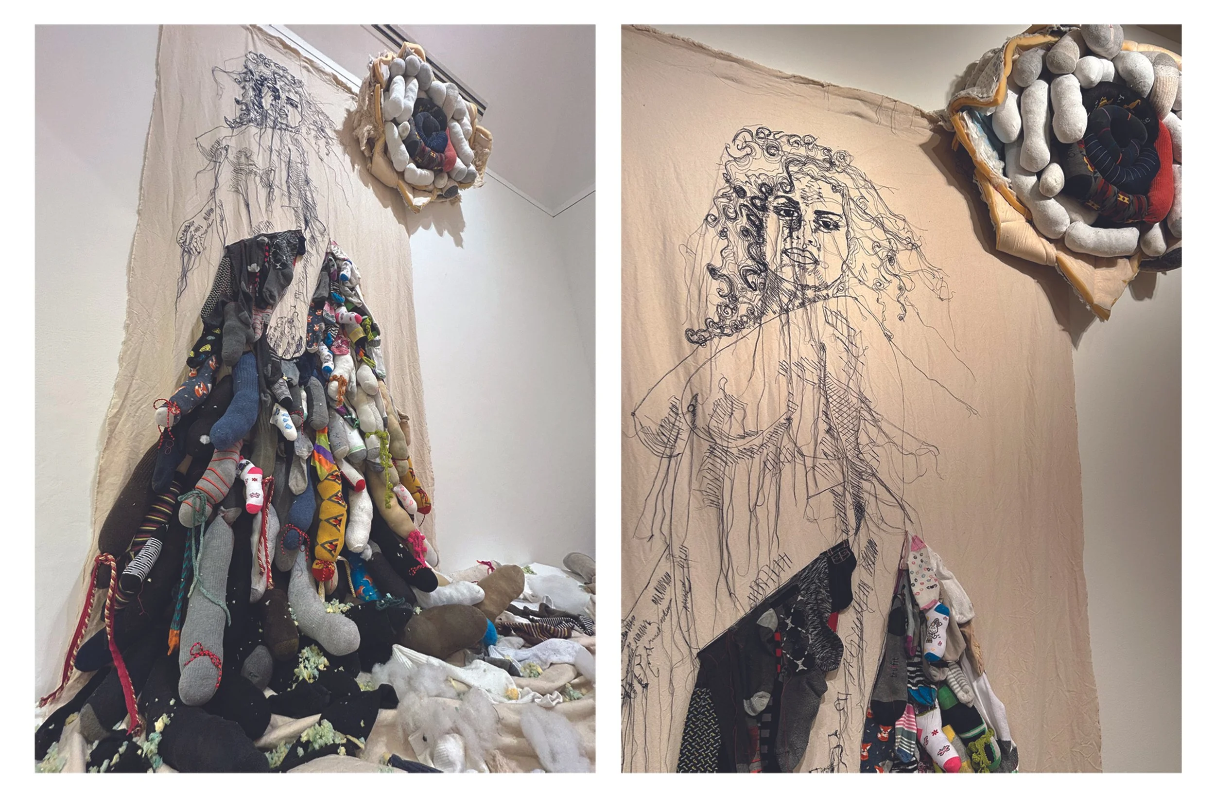 Meléndez_05_La Isla de las Nostalgias : The Island of Nostalgias_2024-2020_embroidery on canvas discarded stuffed stockings, site-specific installation_Variable dimensions_Details.jpg