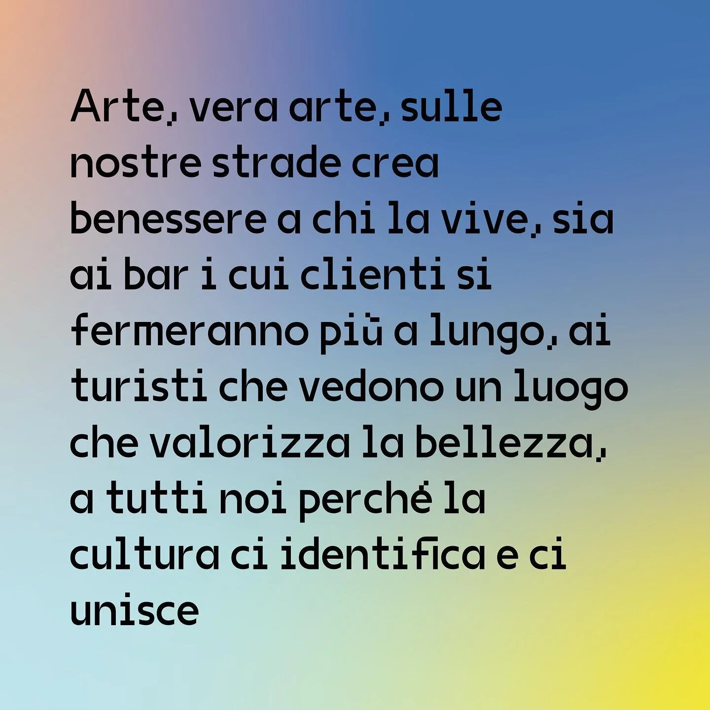 Pi&ugrave; cultura significa pi&ugrave; benessere. Le regole sono importati, ma devono favorire il benessere non punire chi divulga arte. 

#iamoconegliano #musica #arte #conegliano #cultura #cantante #regole #insieme