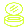 A neon green compact mirror or makeup mirror