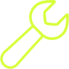 Neon green wrench icon