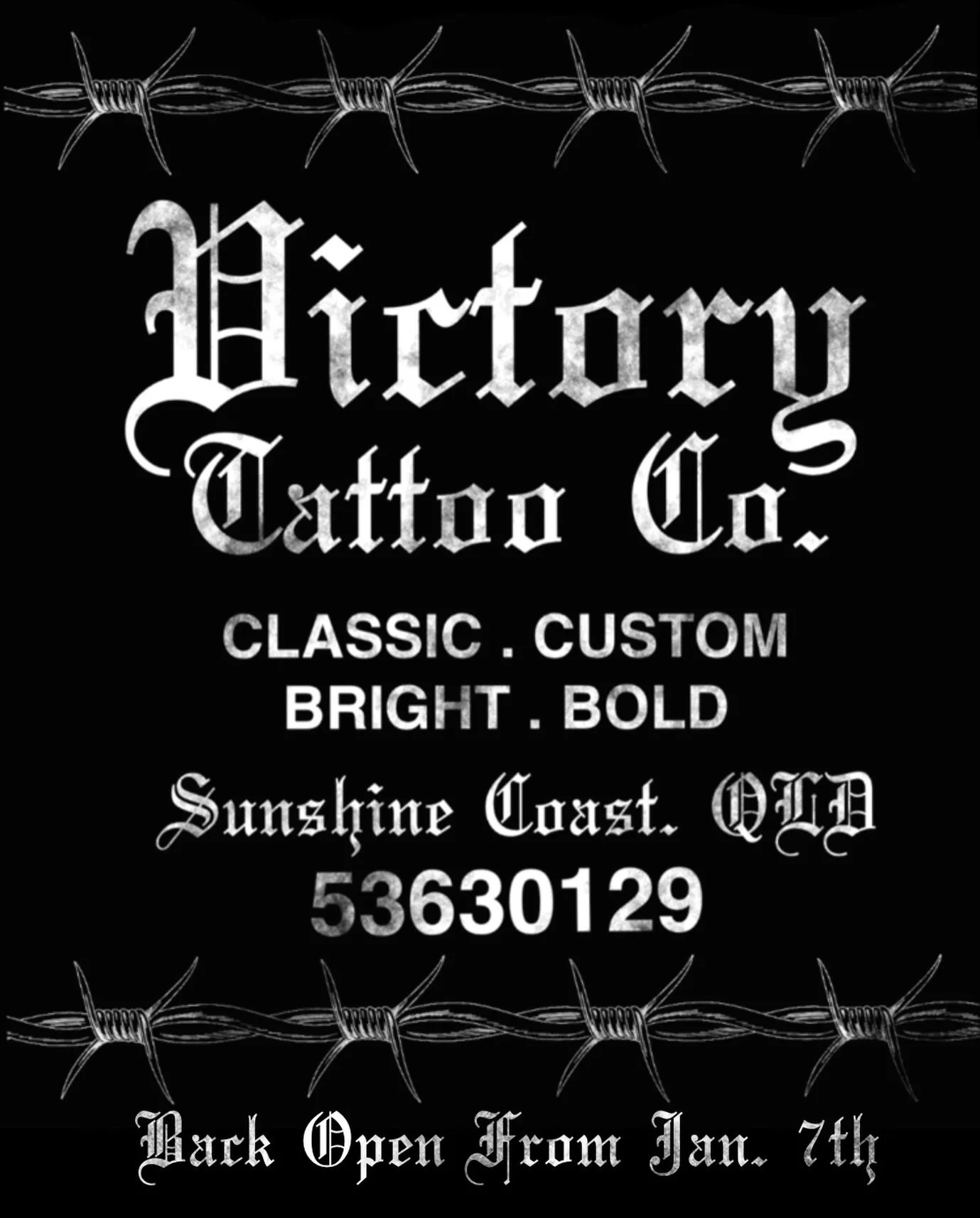 - BACK FOR 2026 - 

As of the 7th of January we are back to normal shop hours, 
If you are looking for a walk in or to make a booking, get in
contact while we have spots open to start the year 

We&rsquo;d like to thank everyone for a great 2025 and 