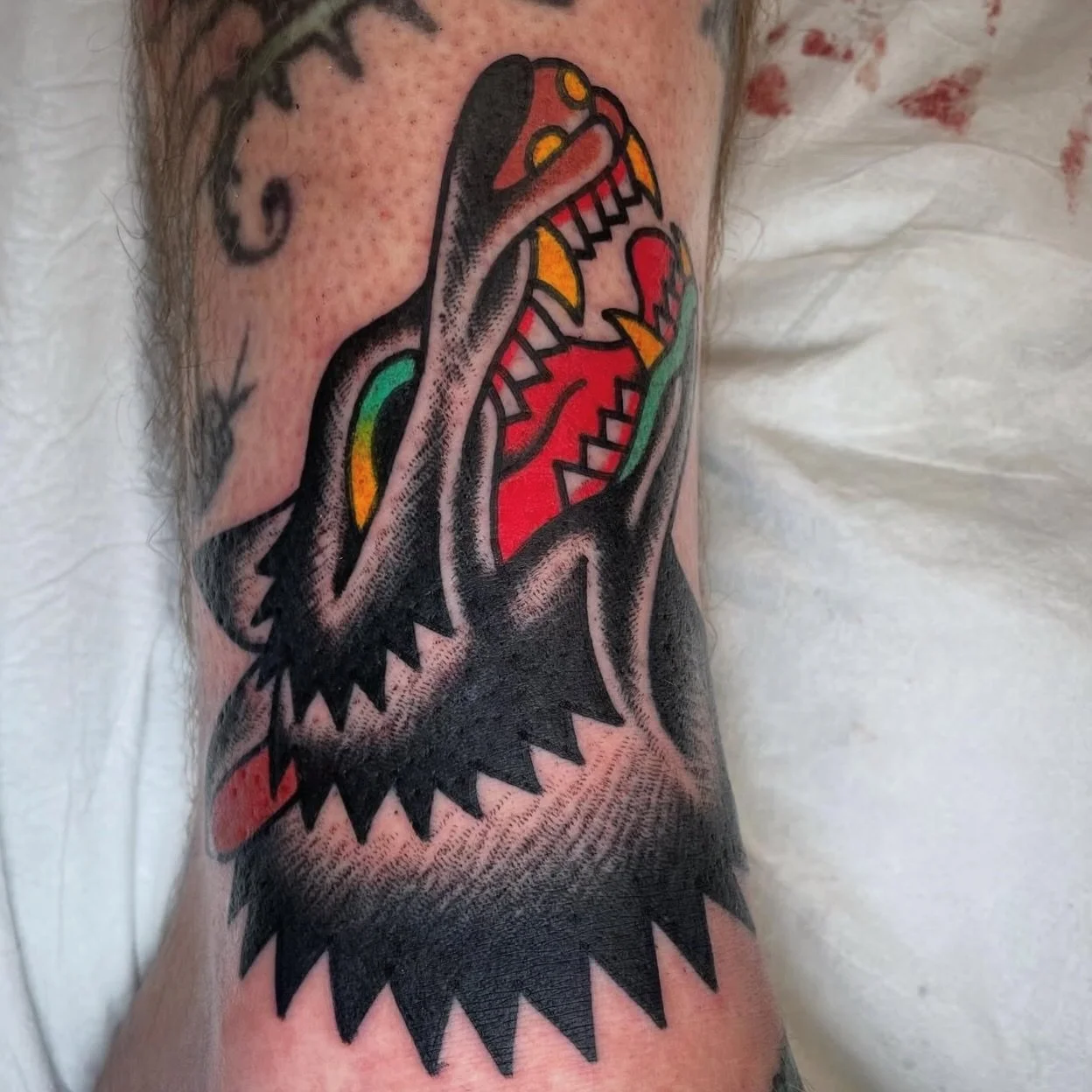 Wolf made by Justin
@jrachow.vtc 

Done here at @victorytattoo.co 

1/9 First Ave. 
Maroochydore. QLD
☎️ 53630129 ☎️