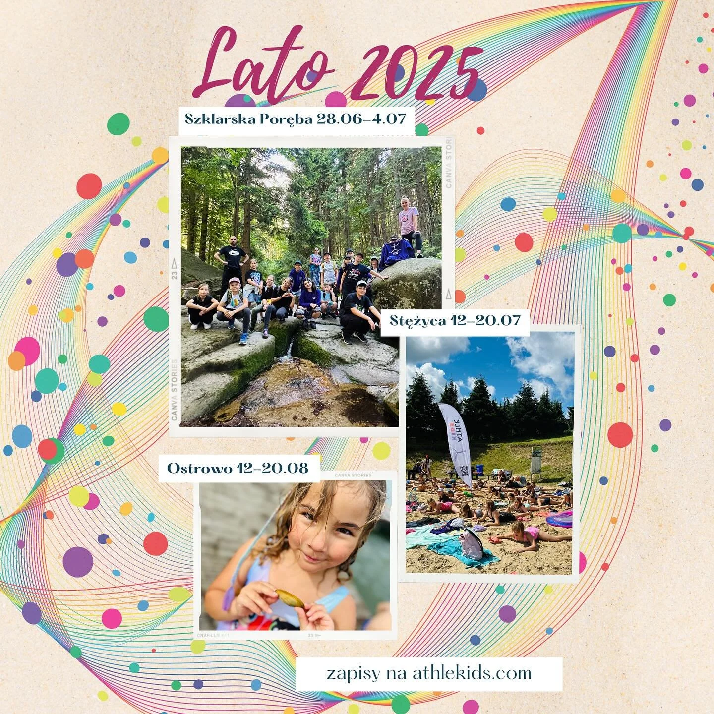 Lato 2025💜🩵❤️💚🩷💛🧡#l
To będzie piękny, intensywny, niezapomniany czas!😃
Szklarska (ostatnie miejsce) Stężyca i Ostrowo! Nowe zajawki,
Nowy program i kilka niespodzianek😋
#cantwait ! 
#lato2025 #wakacje #kolonia #dziecko #wakacje25 #oboz
