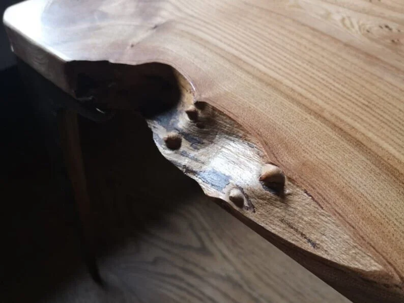 live-edge and planed timber slabs