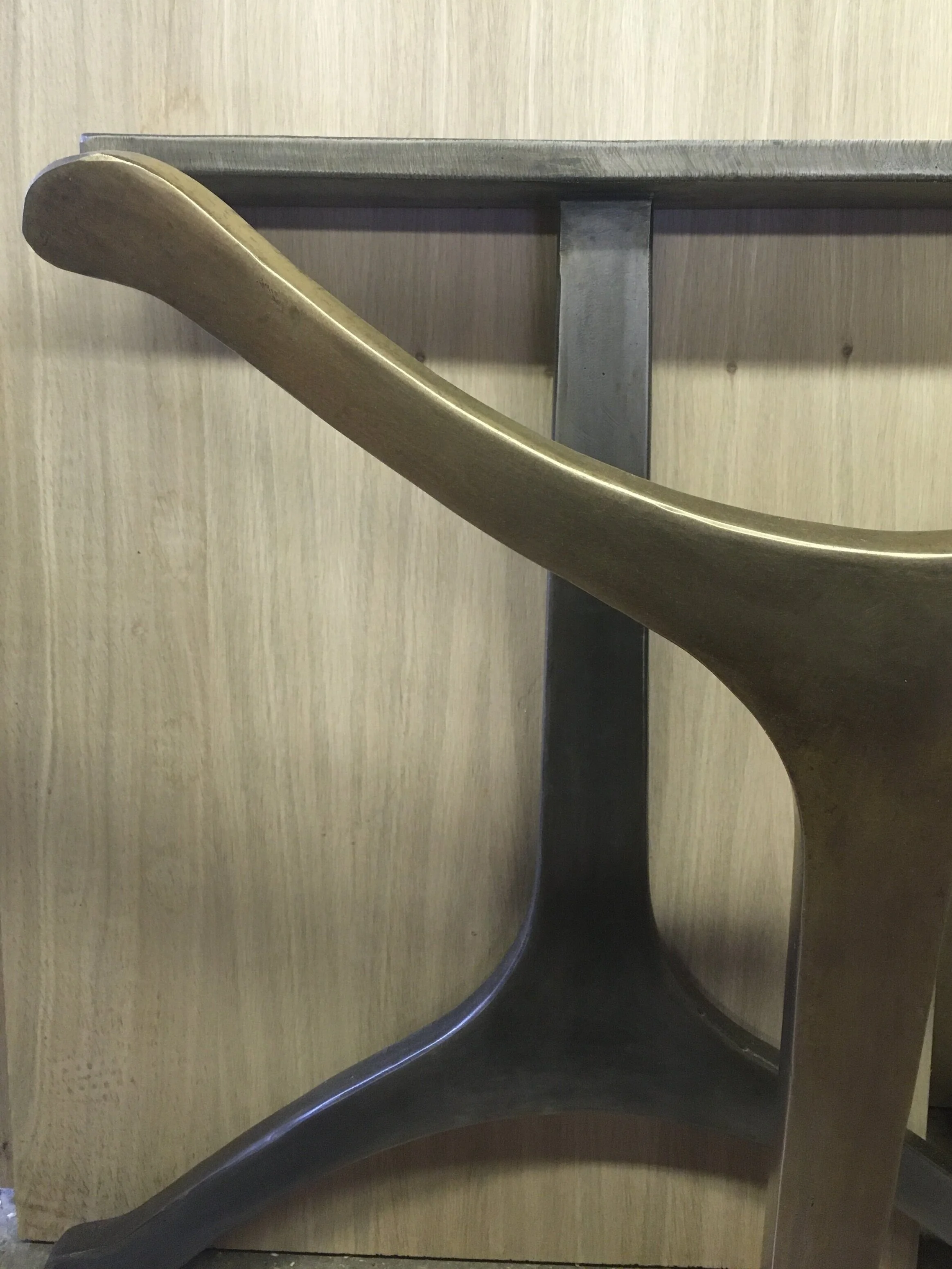 bronze and brass wishbone legs for table top