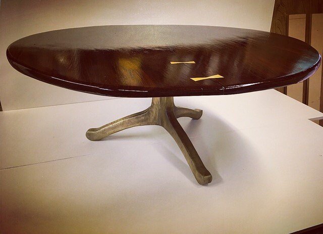 metal triple wishbone coffee table leg antiqued bronze finish