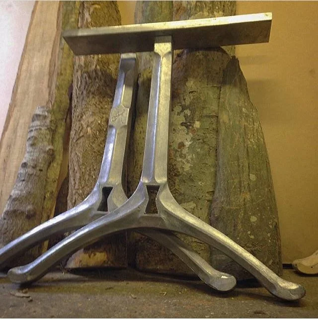 Industrial Dining Table Legs in Wishbone style with dovetail detail for Live Edge