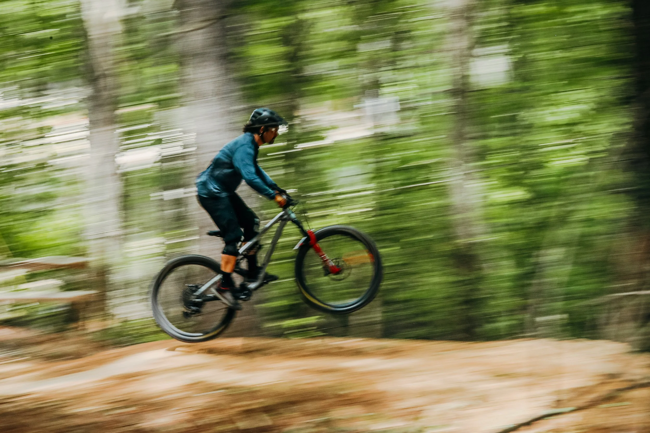 Mountain Bike skills student Jumping