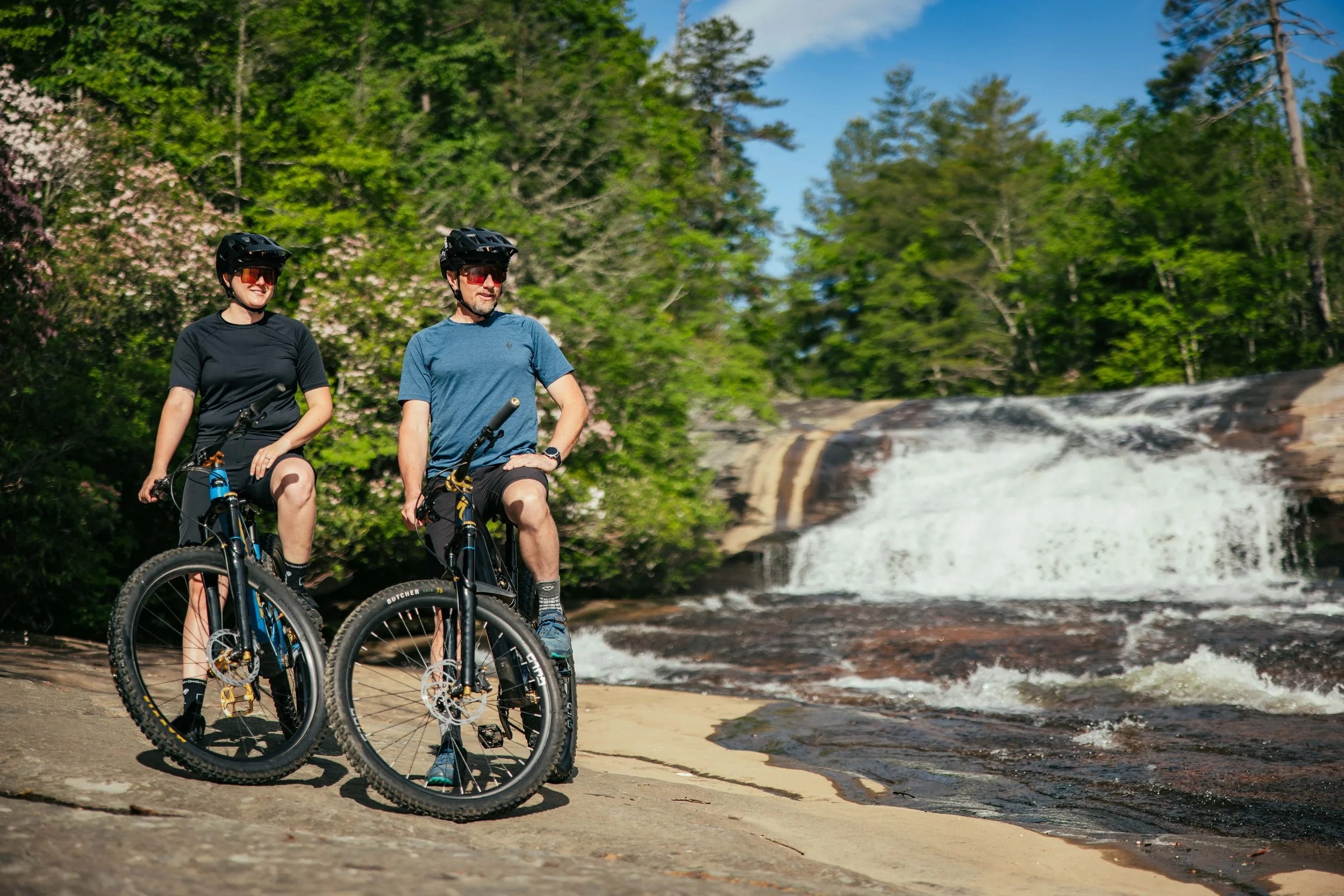 Bridal Veil Falls: a great trail to bike to and was used in the hunger games movie. Close to brevard, hendersonville, and asheville in Dupont State Forest
