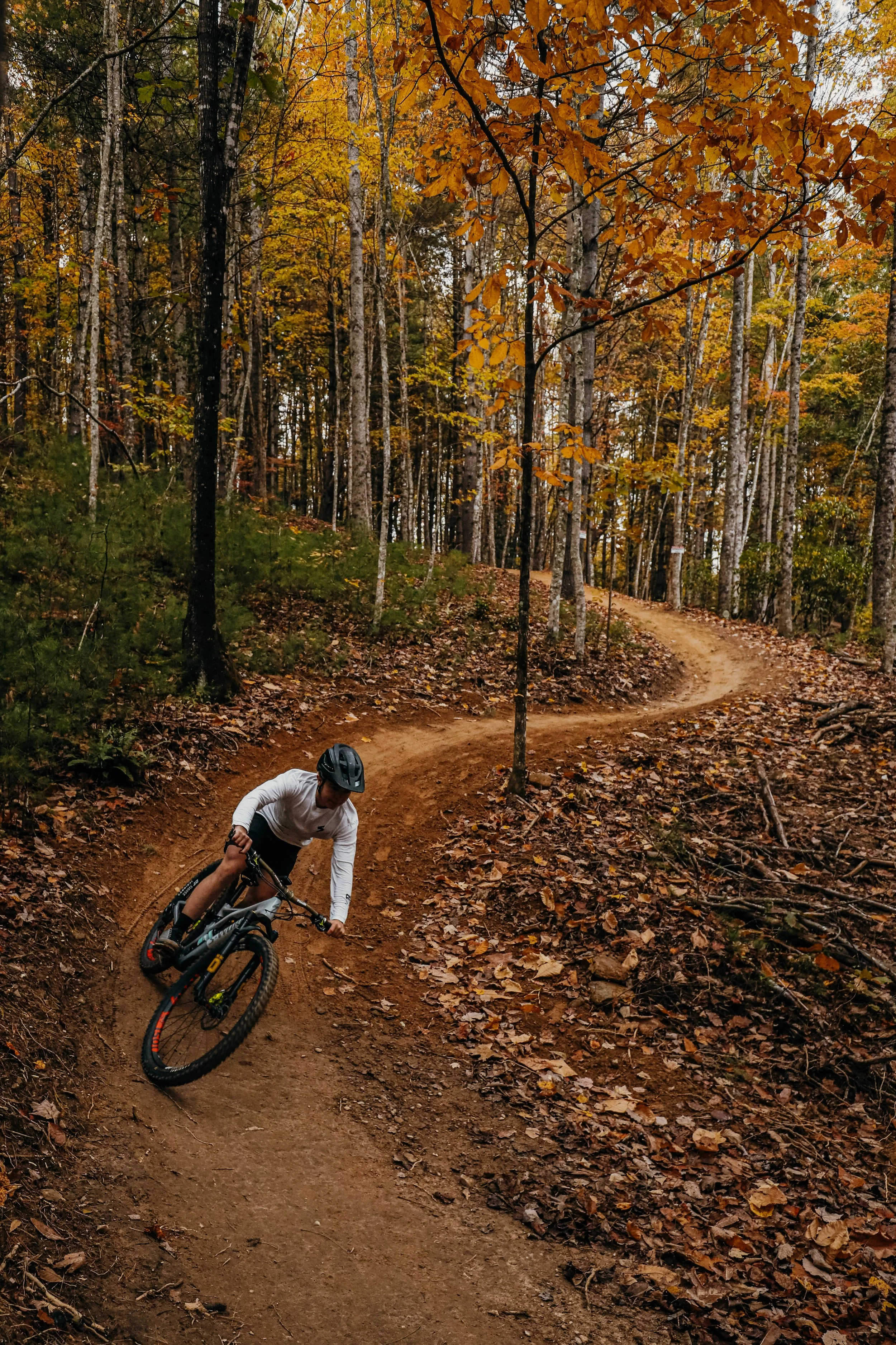 Mountain bike lesson on cornering