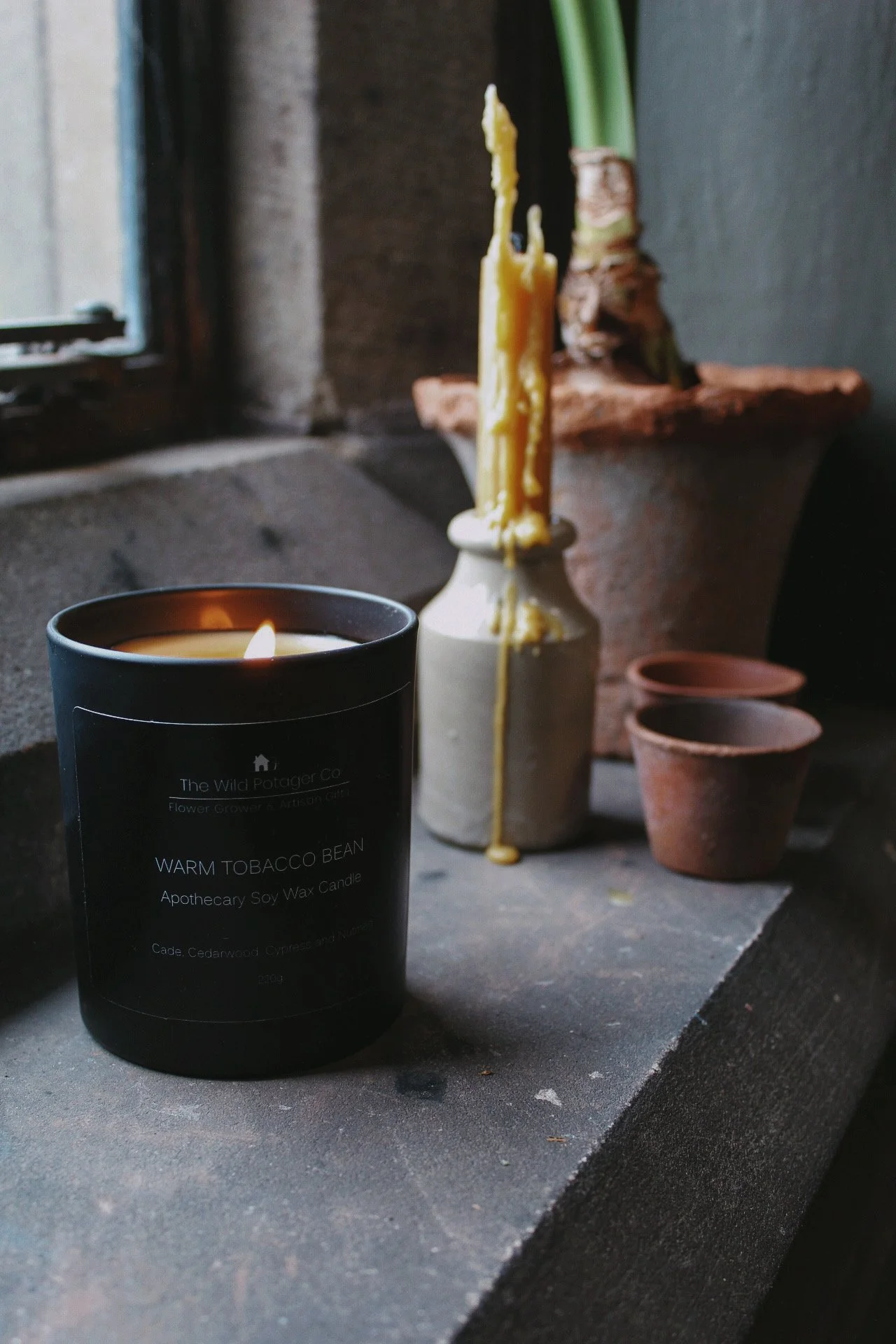 Warm Tobacco Bean Apothecary Candle