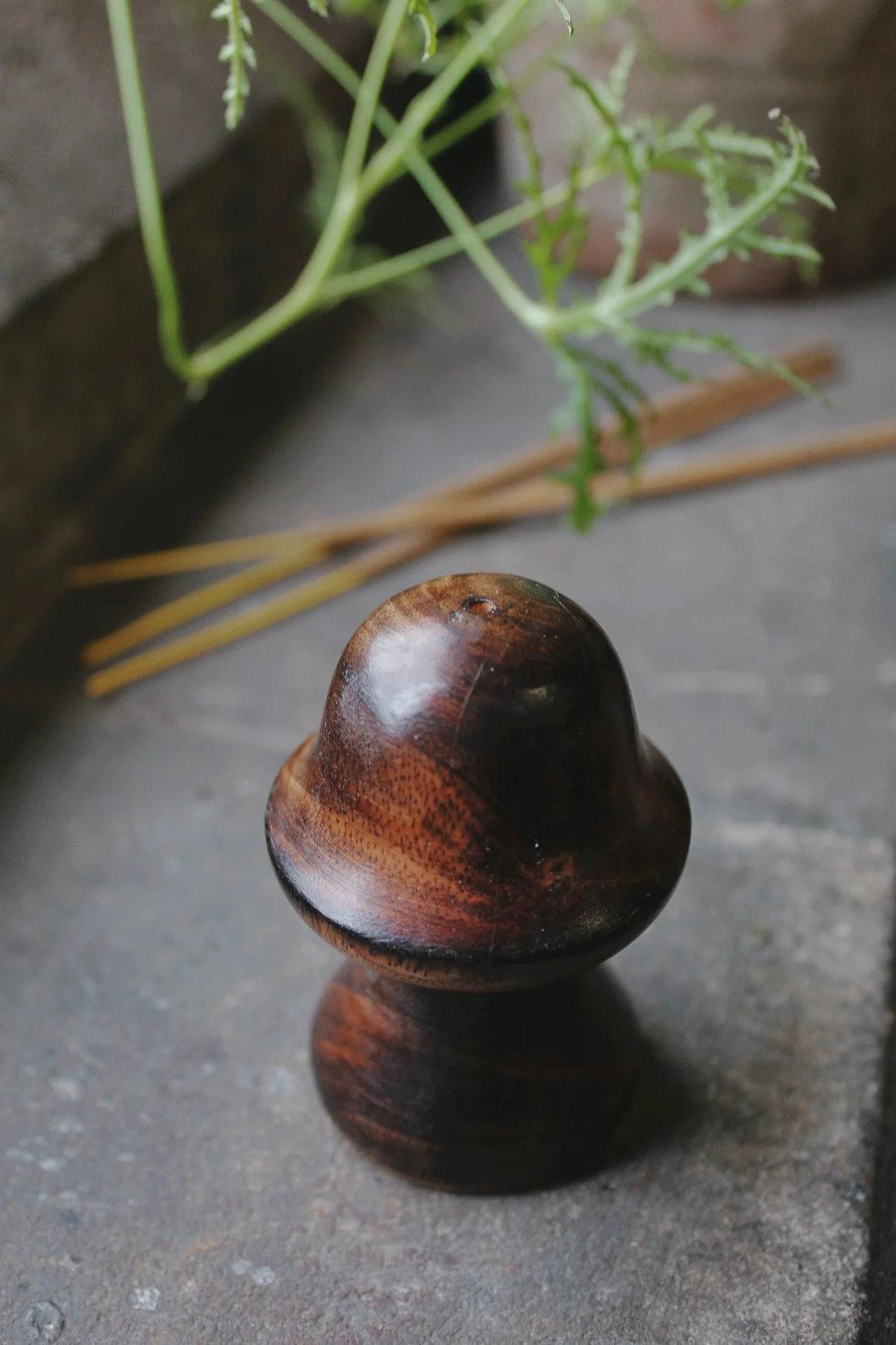 Bell wooden incense holder with incense sticks