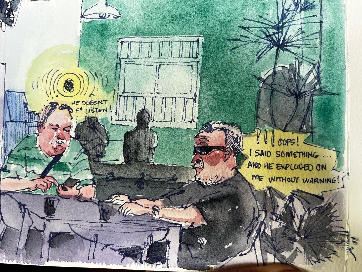 Day 1 in Georgetown, Penang. It&rsquo;s very hot and humid. Feeling my way around the old charming streets. Amazing how much is still here preserved in its old-ness. First sketch of the day ended up being tourists having an argument :) trying out @ho