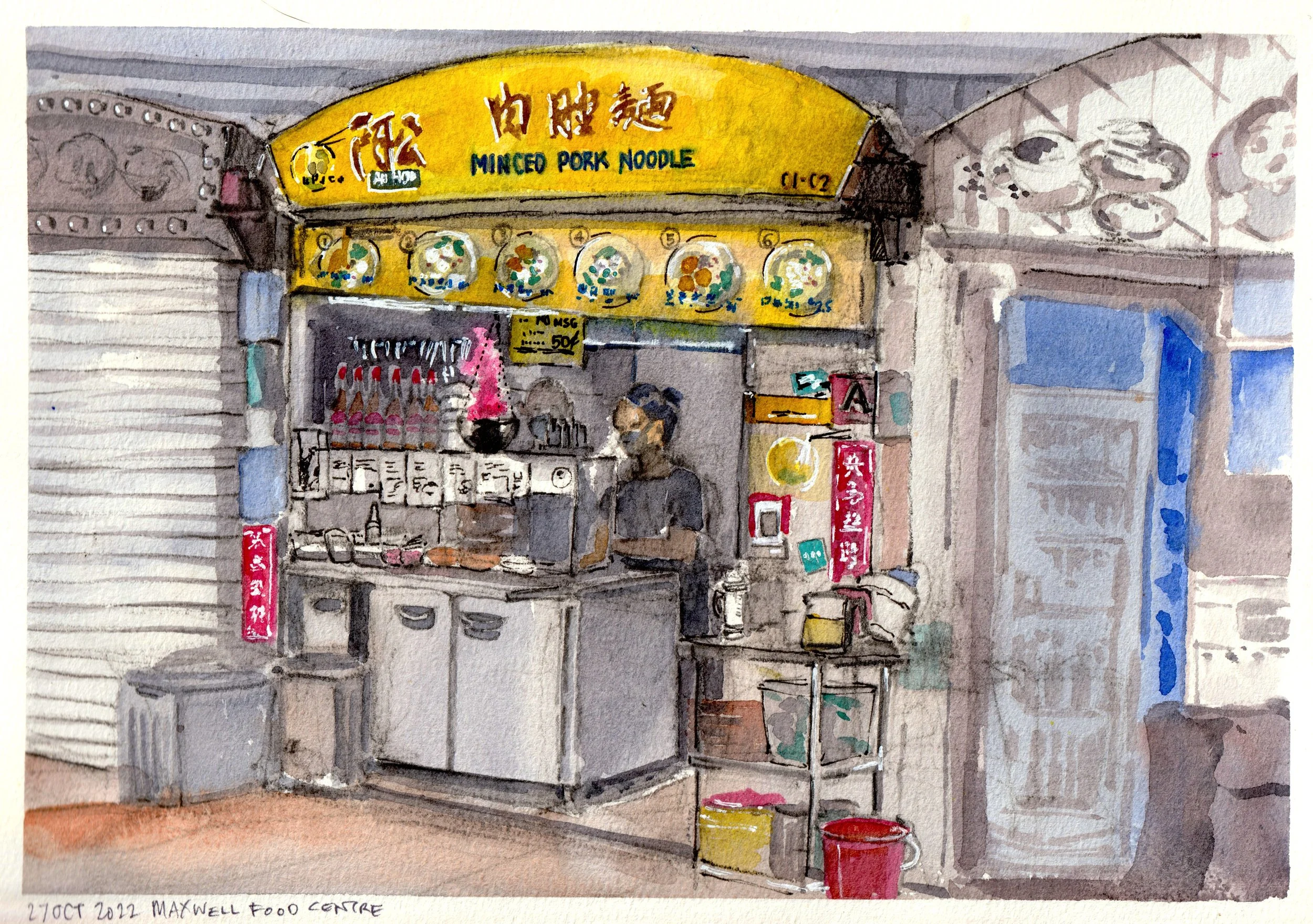 Mince Pork Noodle stall 