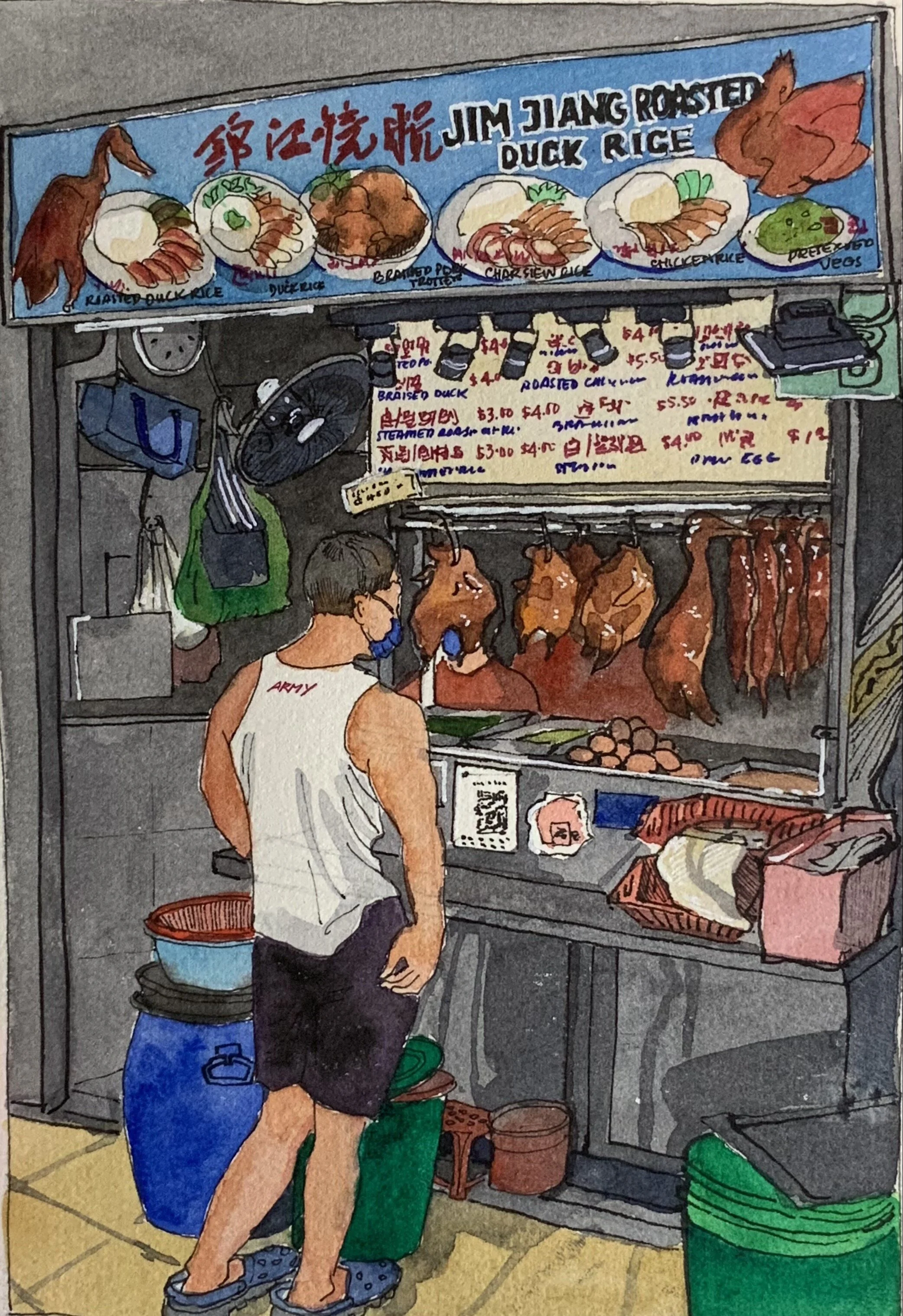 Jim Jiang Roasted Duck Rice stall 