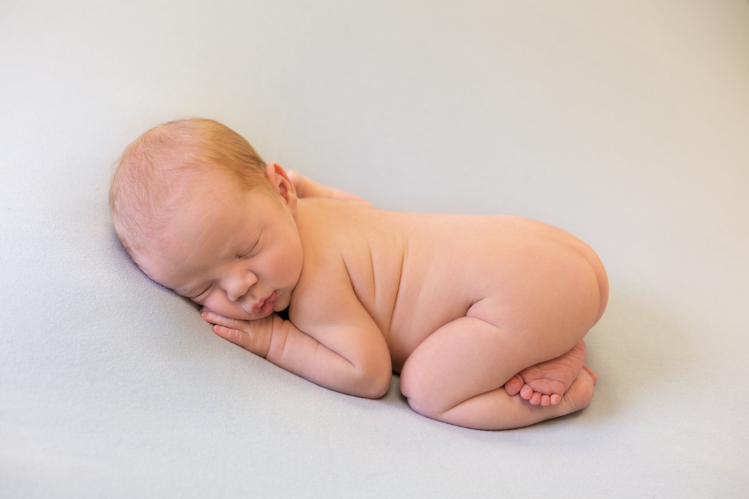 bum up posed newborn baby boy