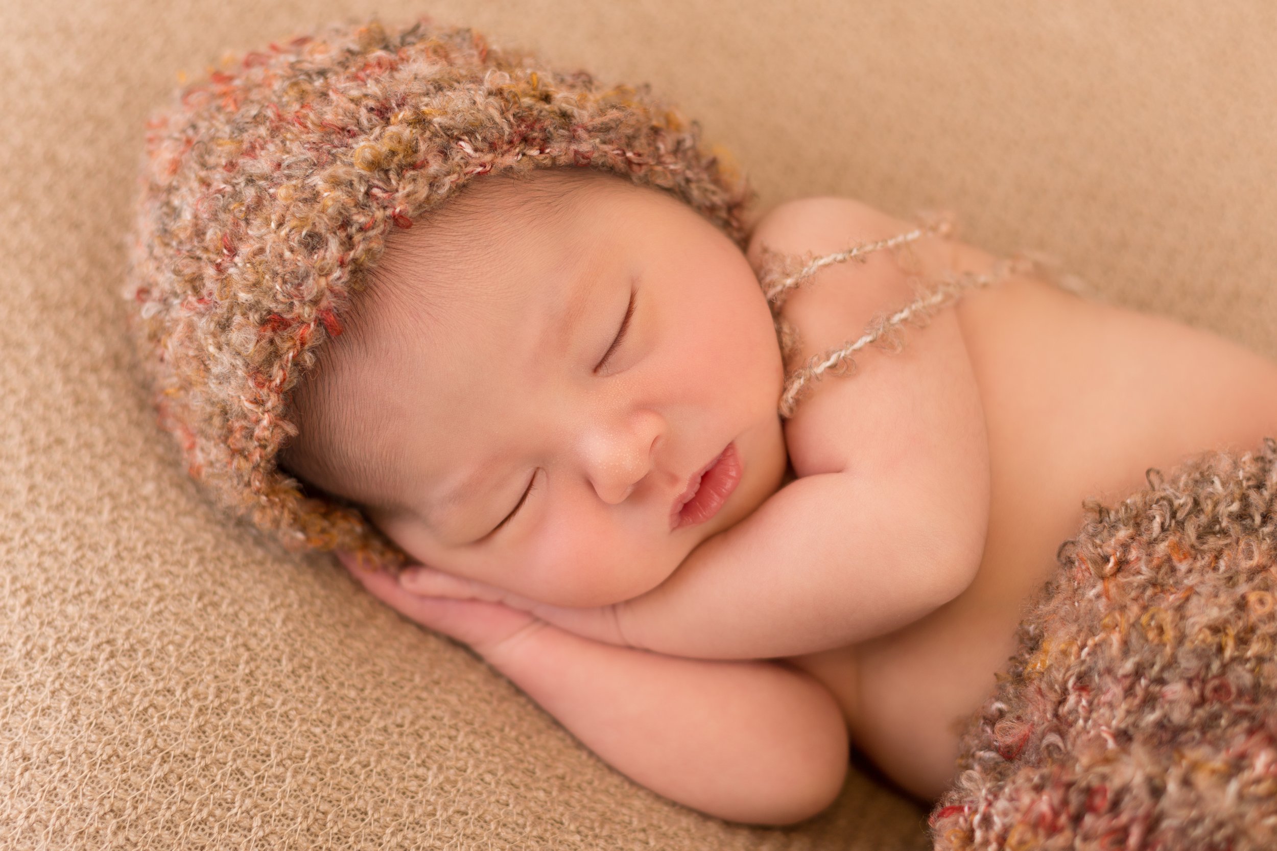 posed newborn in fall colours