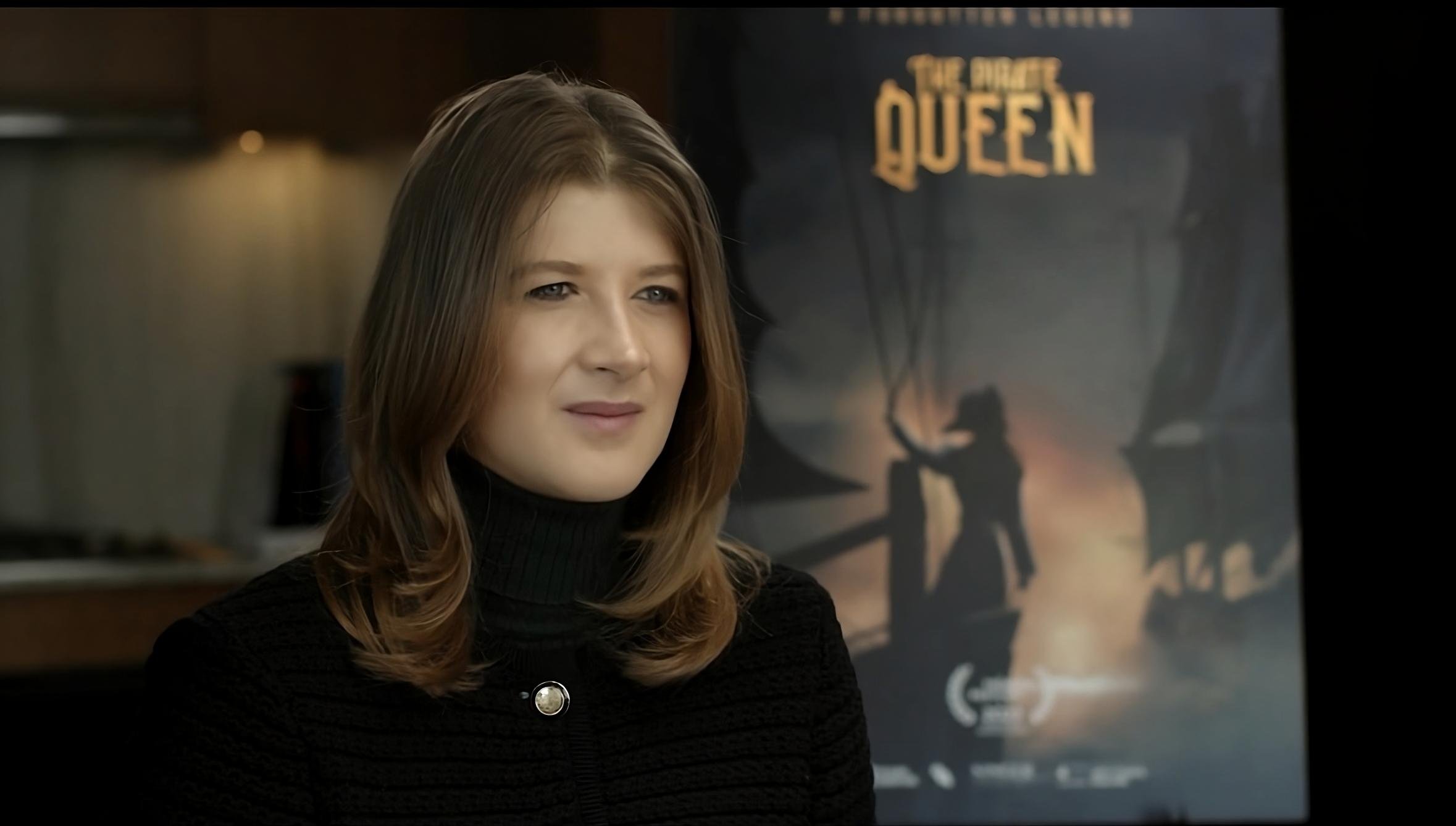 Eloise Singer, Emmy-nominated director and producer, discusses the making of The Pirate Queen: A Forgotten Legend. The image captures Singer providing insights into the Emmy-nominated VR experience, highlighting her creative vision for bringing the s