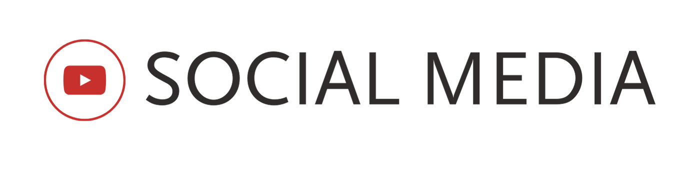 Logo featuring a red play button inside a circle next to the words 'SOCIAL MEDIA' in black text.