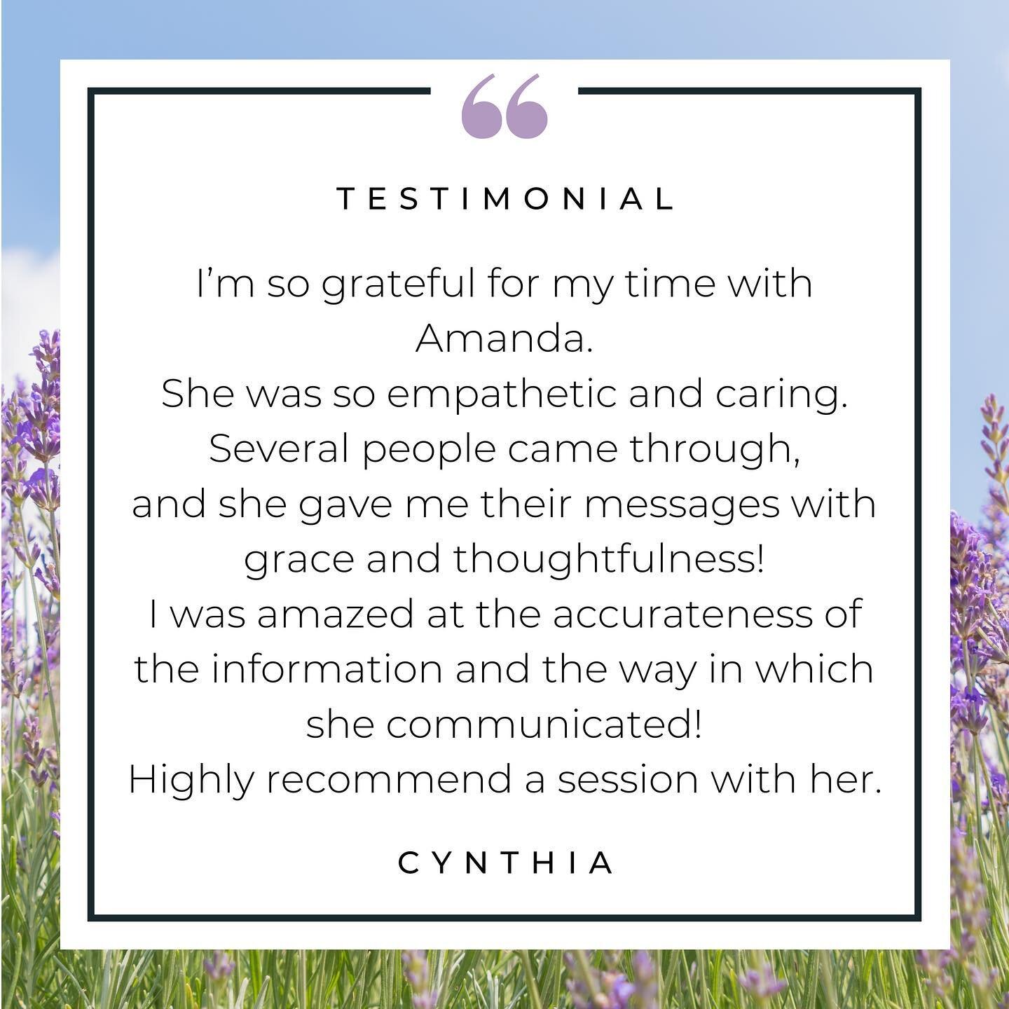 So grateful for opportunities to offer mediumship readings and help people connect with their loved ones who&rsquo;ve passed. Thank you, Cynthia. 💜

#psychicmedium #medium #mediumship #mediumshipreadings #mediumreadings #readings #newjersey #nj #gle