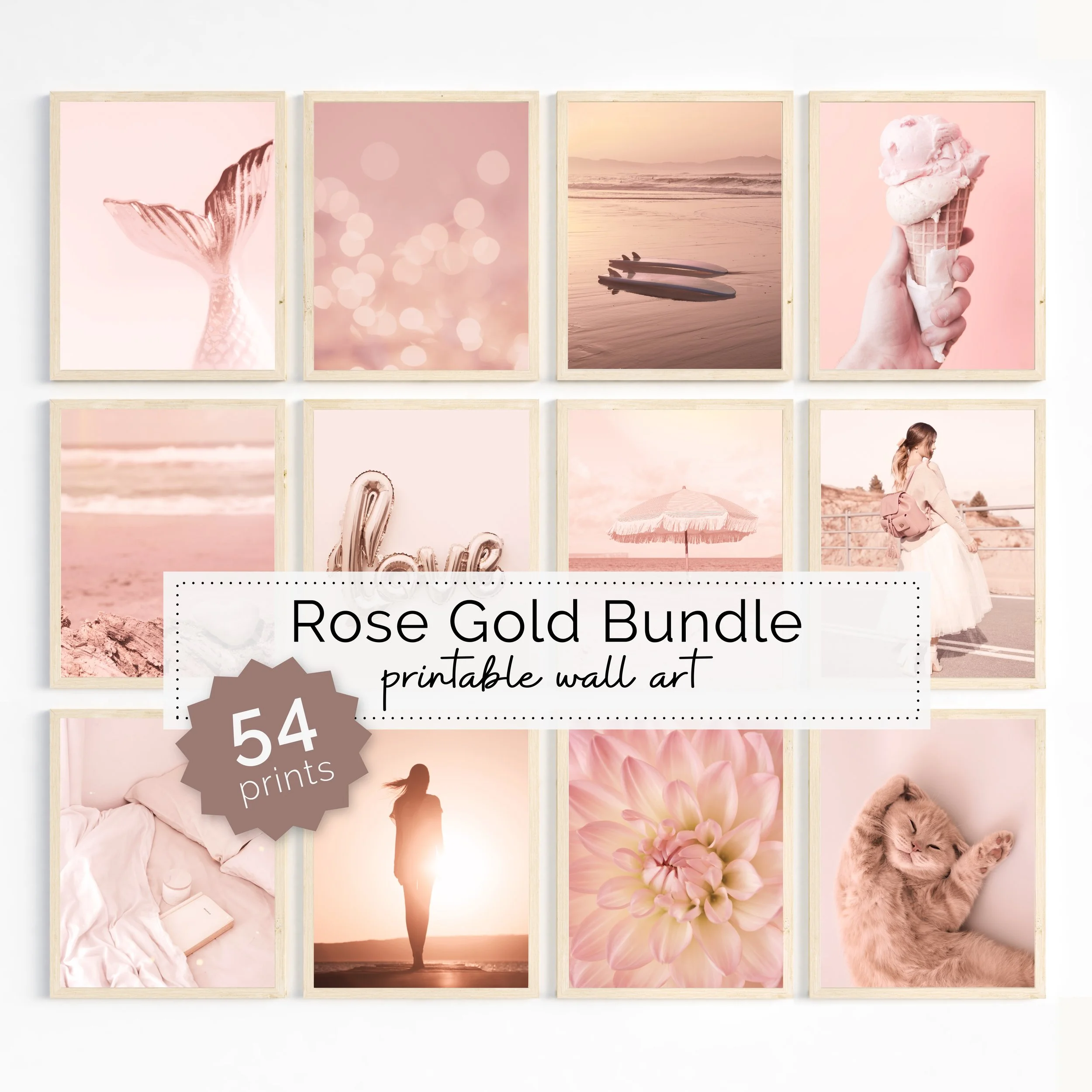 Rose Gold Aesthetic Art Print Bundle