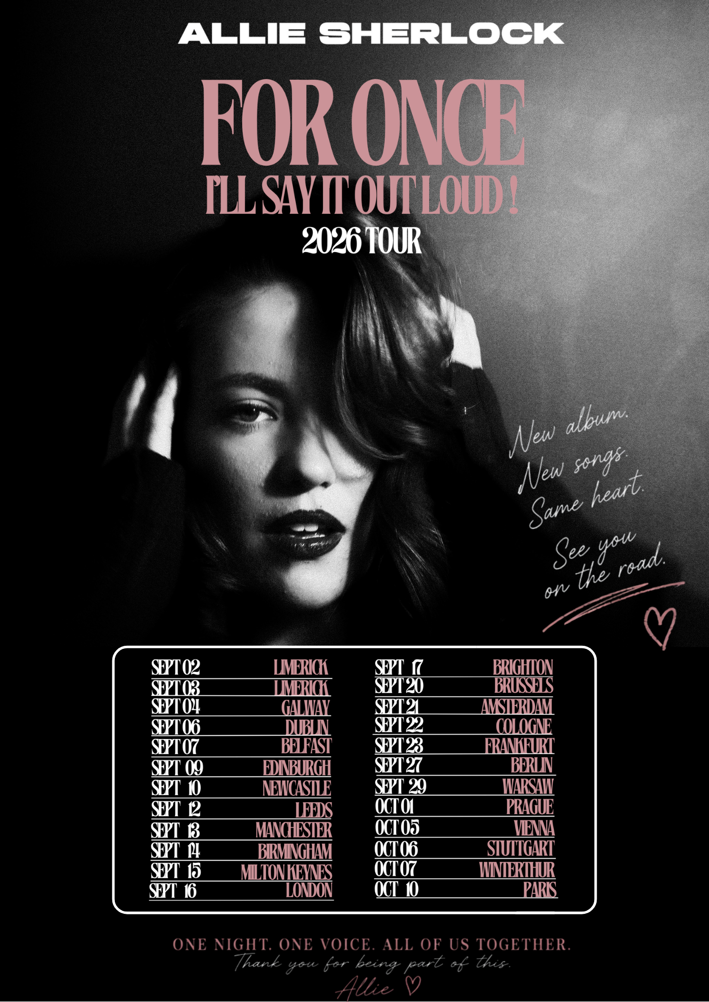 'For Once I'll Say it Out Loud! - Tour'   Signed A3 Posters