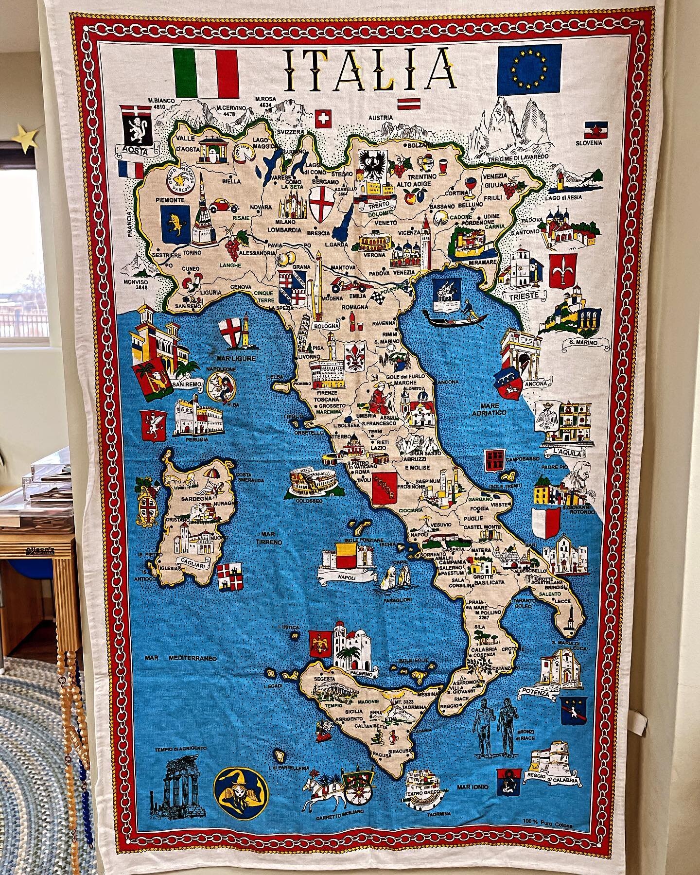 It&rsquo;s Montessori Education Week! One of our classrooms has this beautiful map of Italy proudly displayed. Can you find Ancona&mdash;the spot where Maria Montessori was born? 
Maria Montessori was nominated for the Nobel Peace Prize three times! 