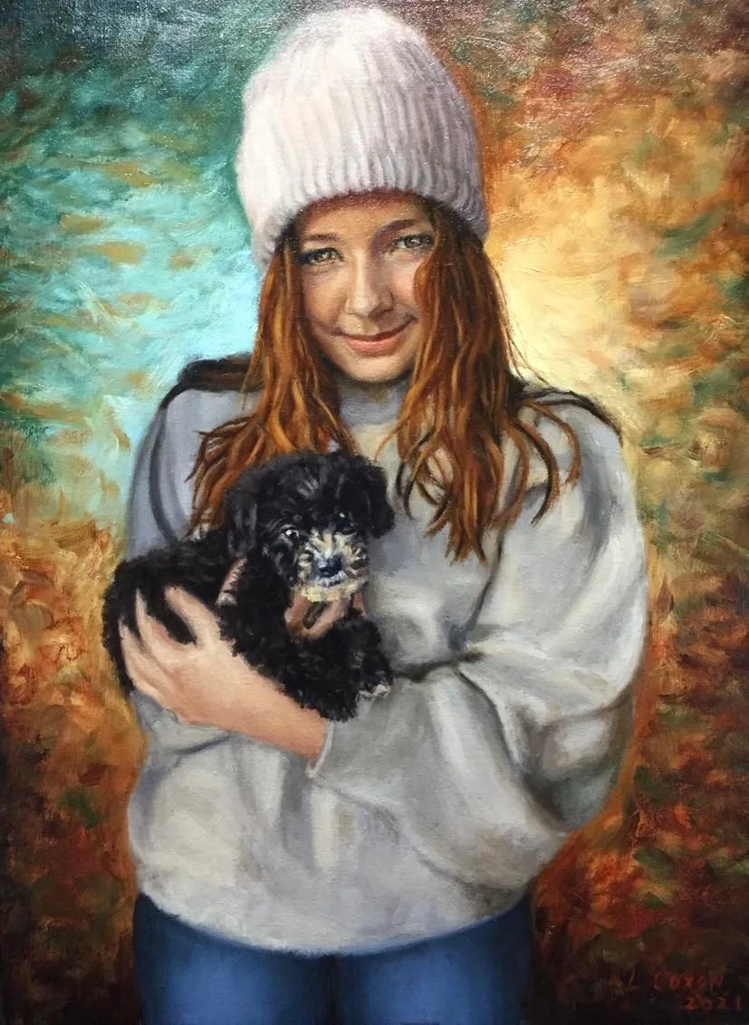 Girls best friend Oil on canvas 12"/16"