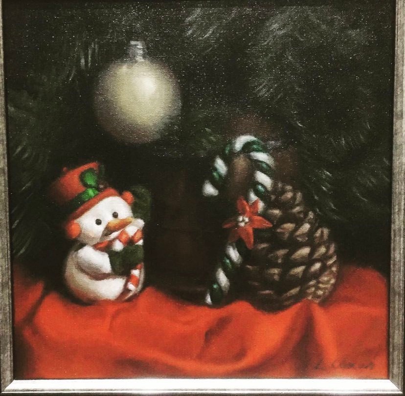 Nativity Treats Oil on canvas 9"/9"