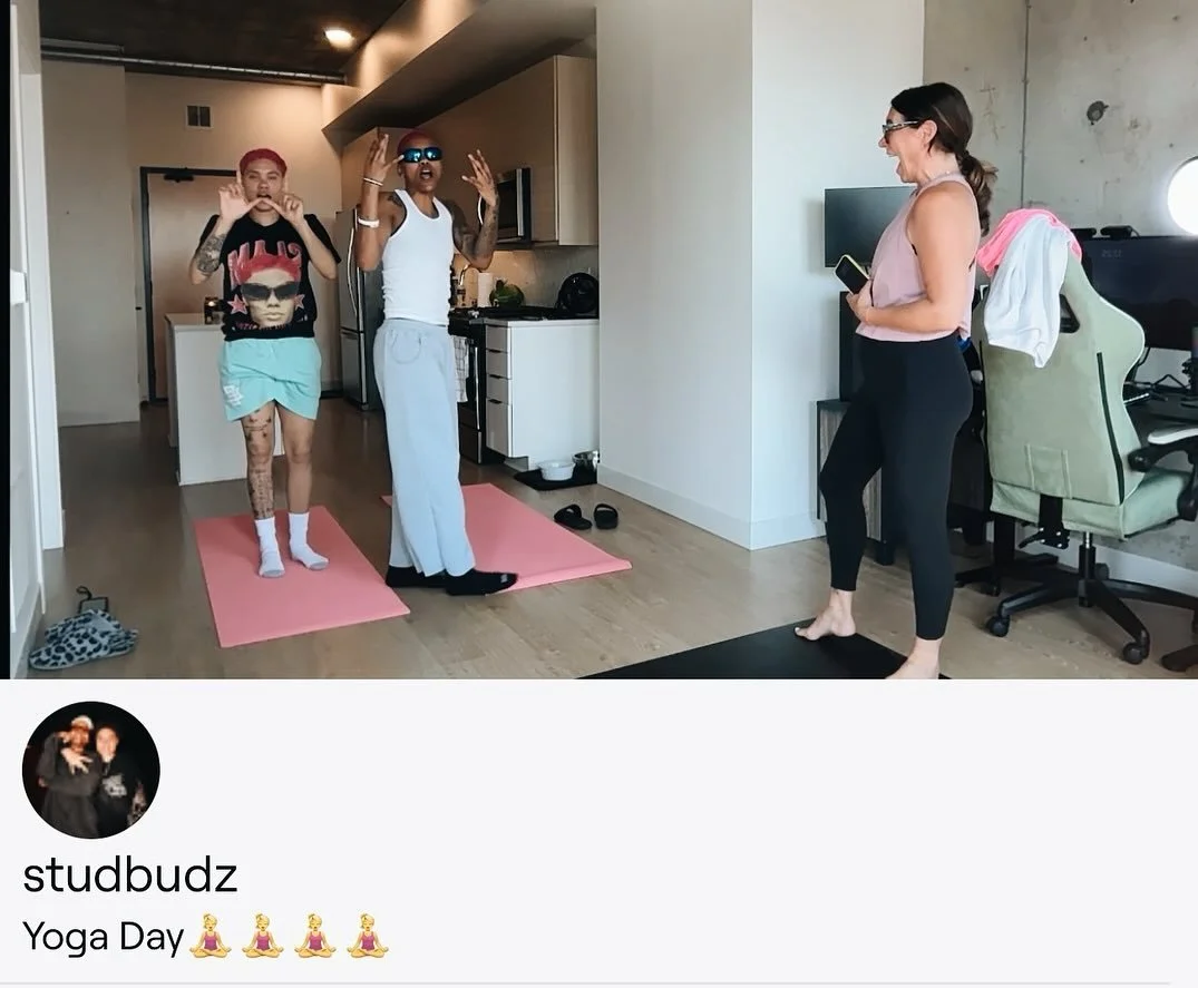 thanks for yoga-ing with us yesterday @stud.budz @ameliaruthyoga @onx.and.amelia @minnesotalynx @starbucks

Yoga looks to have paid off. GO LYNX! 🏀🩷