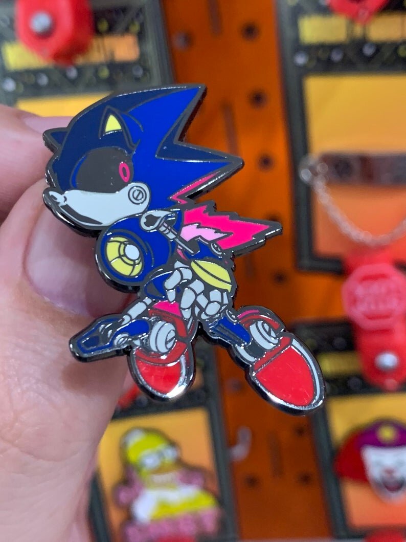 Metal Sonic 1.75 enamel pin by Keeeff Co. — House of 1000 Pins