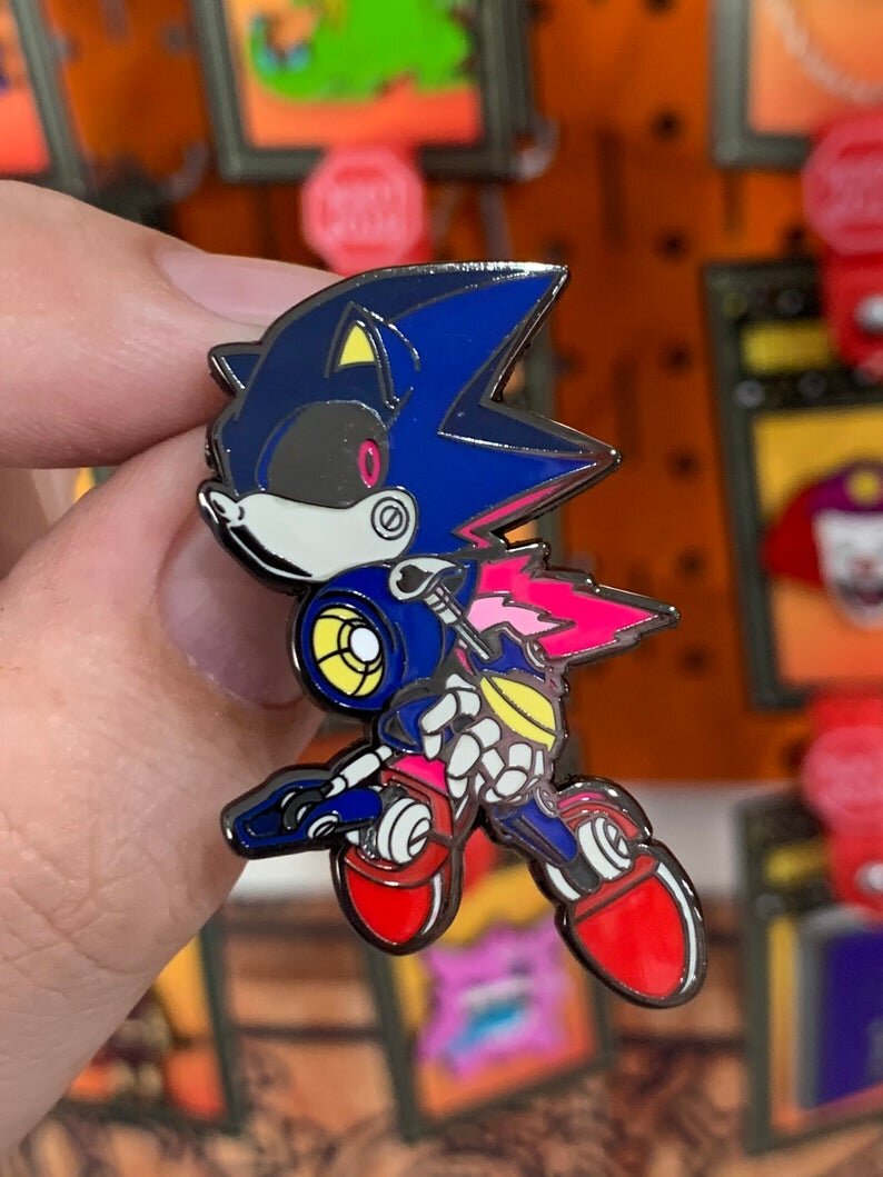 Metal Sonic 1.75 enamel pin by Keeeff Co. — House of 1000 Pins