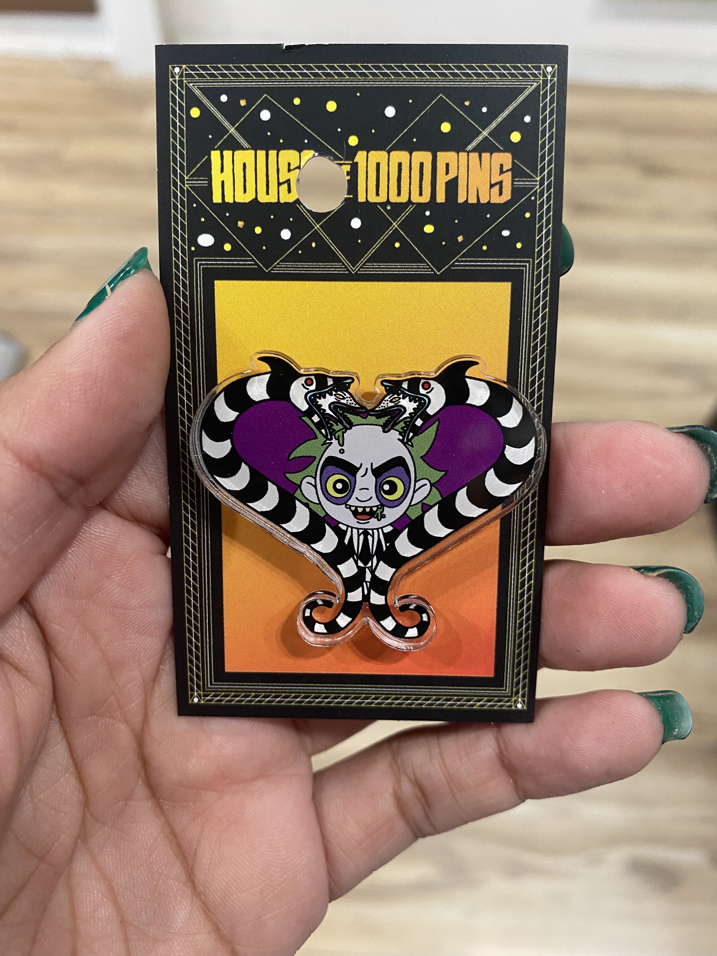 Devil bear acrylic pins