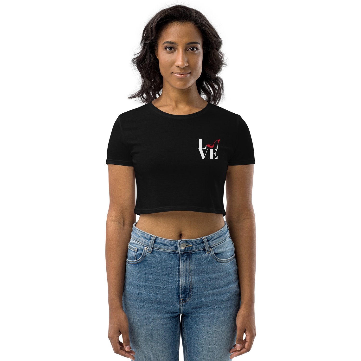 Girls Auto Clinic LOVE Organic Fitted Crop Top - Black — Girls Auto Clinic