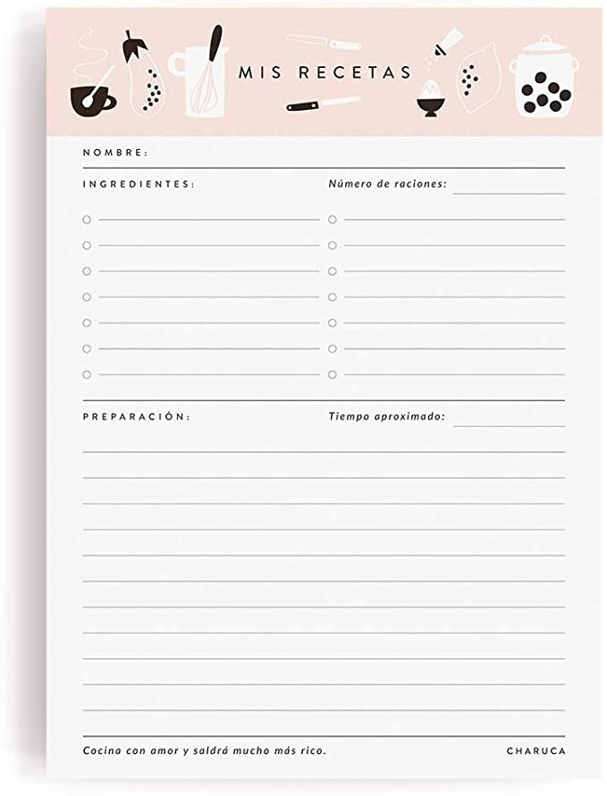 Introducir 94+ imagen cuadernos para anotar recetas de cocina