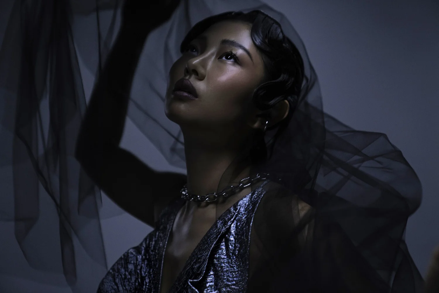 Beauty campaign photograph for Dior with moody lighting, shot in Downtown Los Angeles