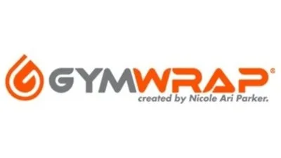 Logo of GYMWRAP created by Nicole Ari Parker, featuring an orange and gray design.