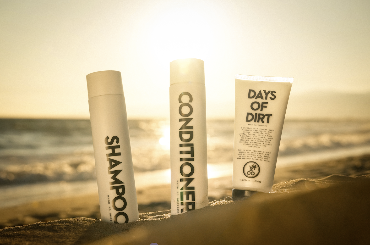 days of dirt hair product photography sunset chris frara