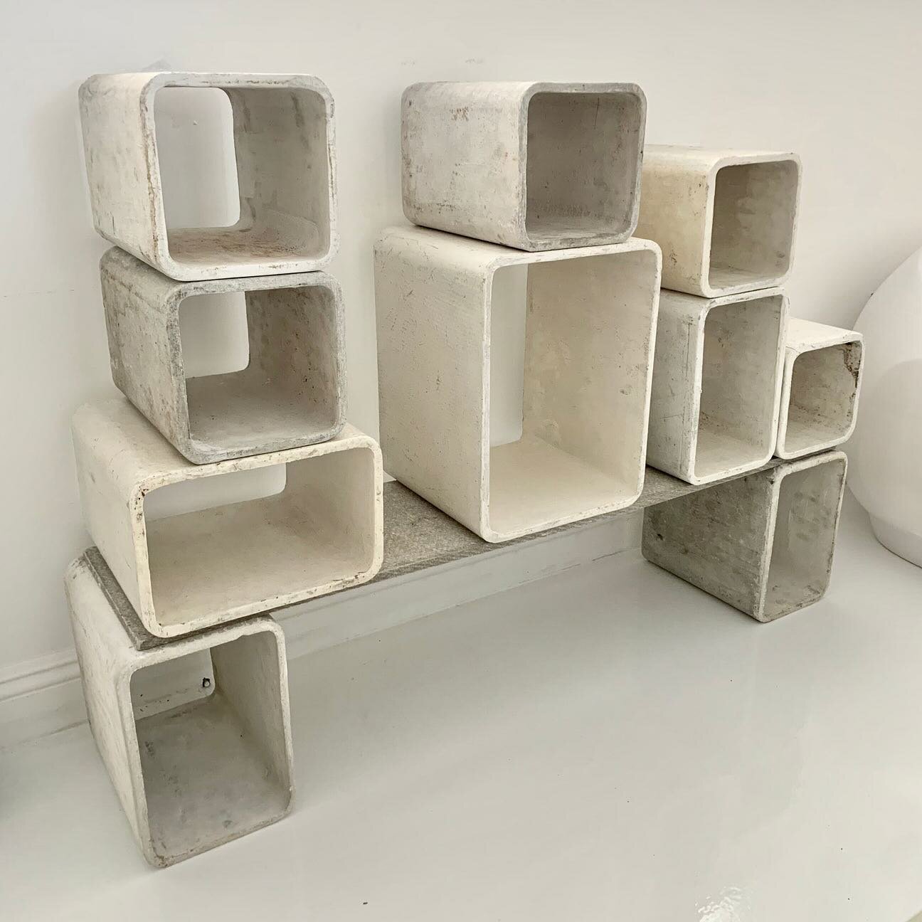 willy guhl modular concrete cubes, 1960s switzerland