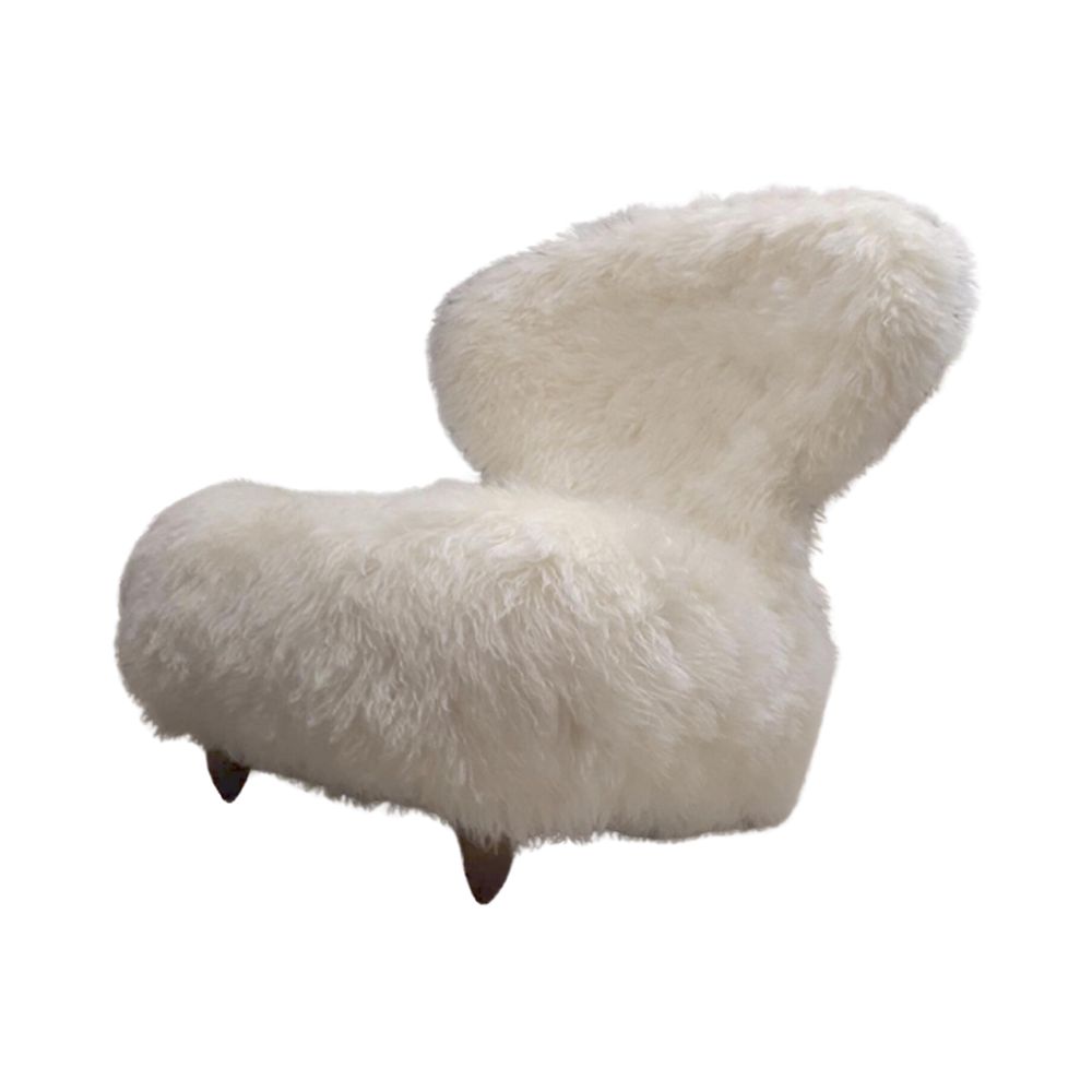 Annie Hieronimus For Cinna Pair Chairs Mohair Faux Fur