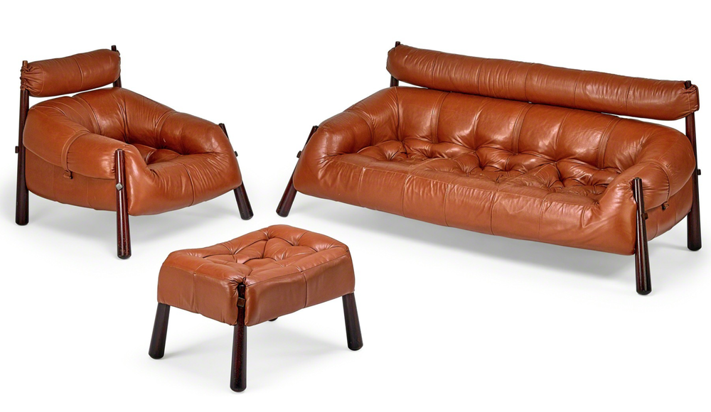 Percival Lafer MP-81 Sofa, lounge chair, and ottoman, Brazil, 1970s