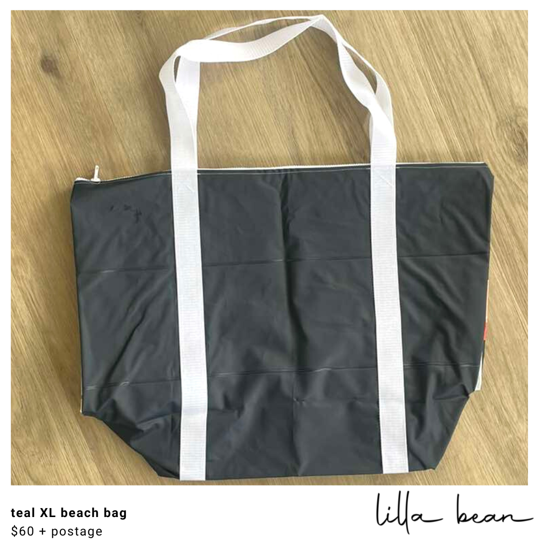 teal XL beach bag — Lilla Bean